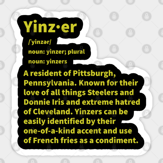 Yinzer, gold print Sticker by Karma Chameleon